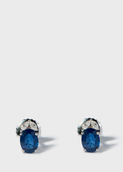 Пусеты Zarina Кольори Кохання с сапфирами (2,2 ct) и бриллиантами (0,16 ct), фото