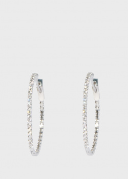 Сережки-кільця Zarina Sparkling Eyes з діамантовою доріжкою (1,04 ct), фото