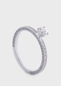 Золотое кольцо с бриллиантовой россыпью, фото
