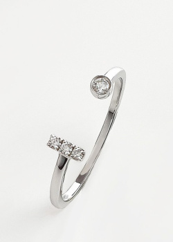 Золотое кольцо Crivelli Light с буквой I в бриллиантах, фото