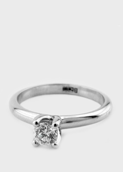 Помолвочное кольцо с белым бриллиантом, фото
