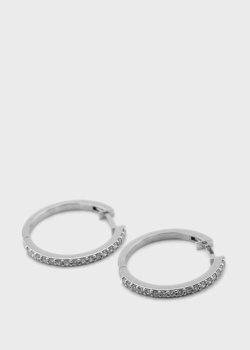 Сережки-кільця з діамантовою доріжкою, фото