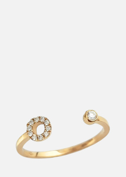 Золотое кольцо с буквой O Crivelli Light, фото