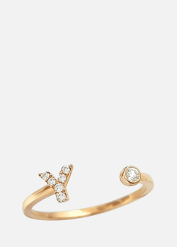 Золоті сережки з діамантами Crivelli Light літера Y, фото