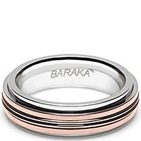 Мужское кольцо Baraka из розового золота и нержавеющей стали, фото