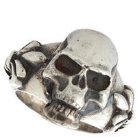 Серебряное мужское кольцо ElfCraft с черепом, фото