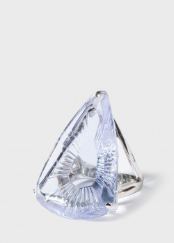 Серебряное кольцо Lalique Ice Light с крупным камнем, фото