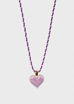 Кольє з серцем Lalique Amoureuse Beaucoup із фіолетового кришталю, фото