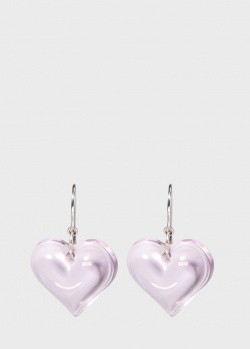 Сережки зі срібла Lalique Coeur Heart з підвісками-серцями, фото