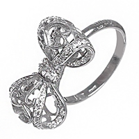 Серебряное кольцо Misis Бант с цирконами, фото