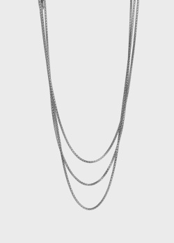 Многослойное ожерелье Marcello Pane из тонких серебряных цепочек, фото