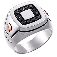 Мужской перстень Zancan Z-Luxe из серебра и золота, фото