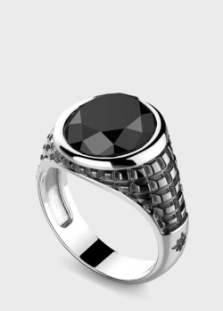Серебряный перстень Zancan Cosmostone с черным ониксом, фото
