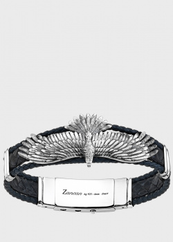 Кожаный браслет Zancan Vintage с серебряным орланом, фото