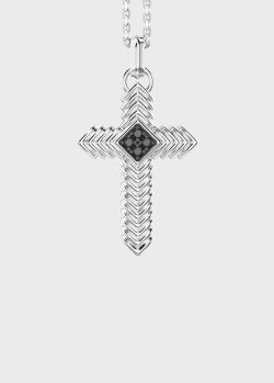 Срібний ланцюжок Zancan Cosmopolitan з фактурним хрестом, фото