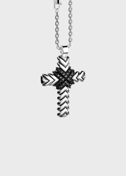 Ланцюжок з хрестиком Zancan Cosmopolitan з геометричним візерунком, фото