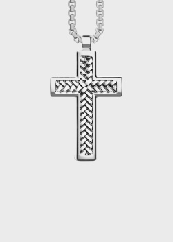 Ланцюжок із хрестиком Zancan Cosmopolitan із плетеними елементами, фото