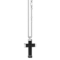 Крестик черного цвета Zancan Cosmopolitan с резным покрытием, фото