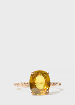 Кольцо из розового золота Gemmines с титанитом и бриллиантами, фото