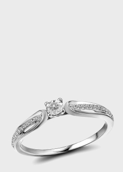 Перстень з діамантами Lurie Jewelry з білого золота., фото