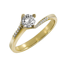 Кольцо из желтого золота с бриллиантами, фото