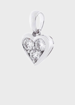 Кулон-сердце из белого золота с бриллиантами, фото