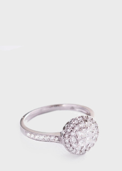 Кольцо из белого золота в бриллиантах, фото