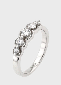 Золотое кольцо с белыми бриллиантами 0,42ct, фото