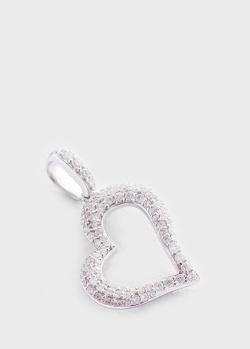 Золотой кулон бриллиантами в форме сердца, фото