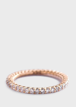 Кольцо-дорожка из красного золота с бриллиантами, фото