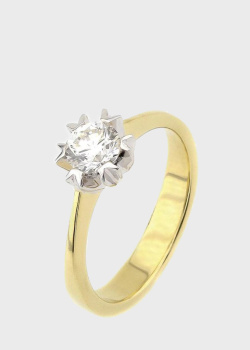 Кольцо из желтого золота с бриллиантом 0.71ct, фото
