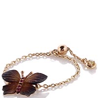 Мягкое безразмерное кольцо-цепочка Roberto Bravo Global Warming с подвесом в форме бабочки, фото