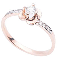 Женское кольцо с белыми бриллиантами, фото