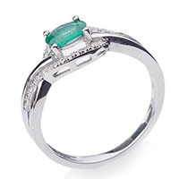 Перстень зі смарагдом і діамантами., фото