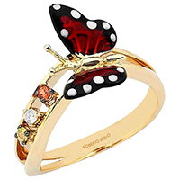 Кольцо Roberto Bravo Monarch Butterfly с красной бабочкой , фото