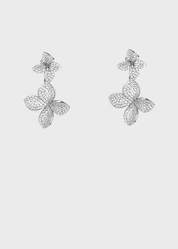 Сережки зі срібла Misis Flora з білими цирконіями, фото