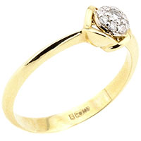 Перстень з діамантом з жовтого золота., фото