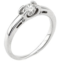 Золотое кольцо с бриллиантом белого цвета, фото