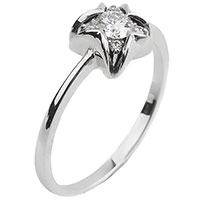Перстень із золота з білими діамантами., фото