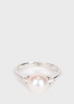 Золотое кольцо Yamagiwa с жемчугом и бриллиантами, фото