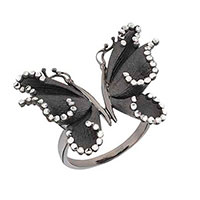 Кольцо Roberto Bravo Soul Dance с черной бабочкой , фото