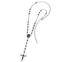 Цепочка с крестиком Zancan Spiritual украшена черными шпинелями, фото