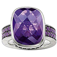 Коктейльное кольцо Thomas Sabo с фиолетовыми цирконами, фото
