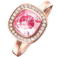 Коктейльное кольцо Thomas Sabo с розовым корундом, фото