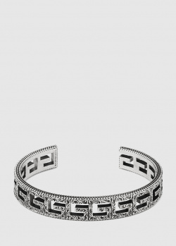 Срібний браслет Gucci з рельєфним оздобленням, фото