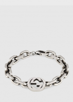 Срібний браслет Gucci з великими ланками, фото