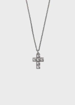Срібний ланцюжок Gucci Quadro з хрестиком, фото
