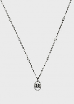 Кольє із срібла Gucci Double G з підвіскою-логотипом, фото