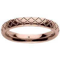 Тонкий перстень Gucci Diamantissima з рожевого золота з візерунком., фото