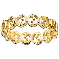 Кольцо Gucci 1973 из желтого золота в виде колец из логотипа, фото